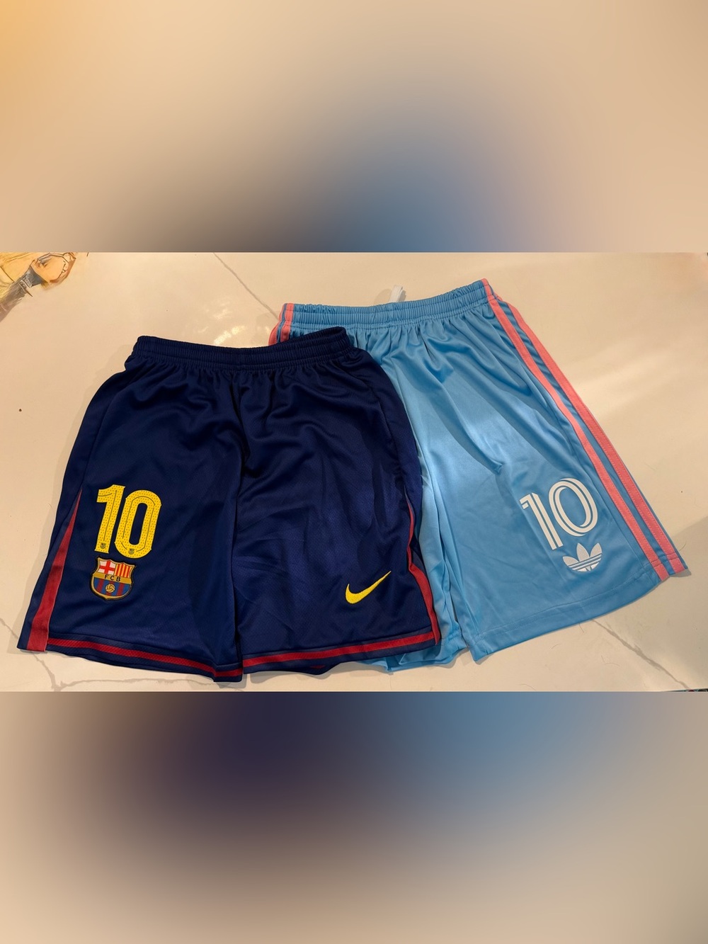 Messi Nike & Adidas Kids Athletic Shorts Bundle- 7-14 year old size 28